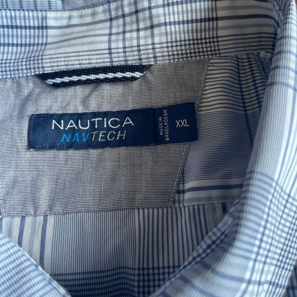 Nautica grey Casual Button Down Shirt like new Gardner Webb bulldogs size XXL - Picture 1 of 3